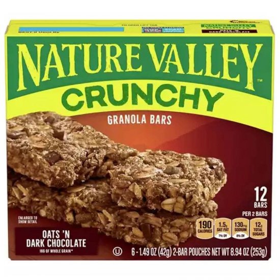 Nature Valley Crunchy Oats \'N Dark Chocolate 12Pk