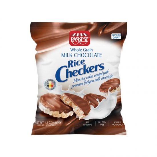 Paskesz Whole Grain Milk Chocolate Rice Checkers 1.4oz