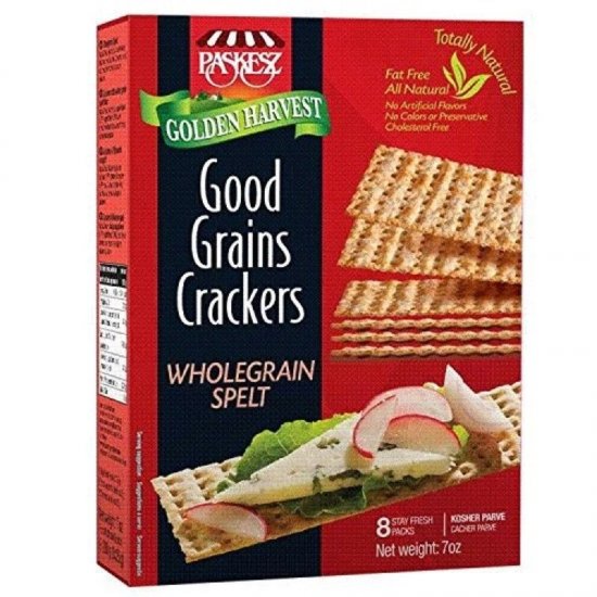 Paskesz Good Grains Crackers Wholegrain Spelt 7oz