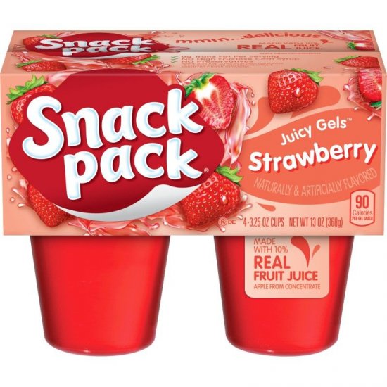 Hunt\'s Snack Pack Strawberry Jello 4Pk 3.25oz