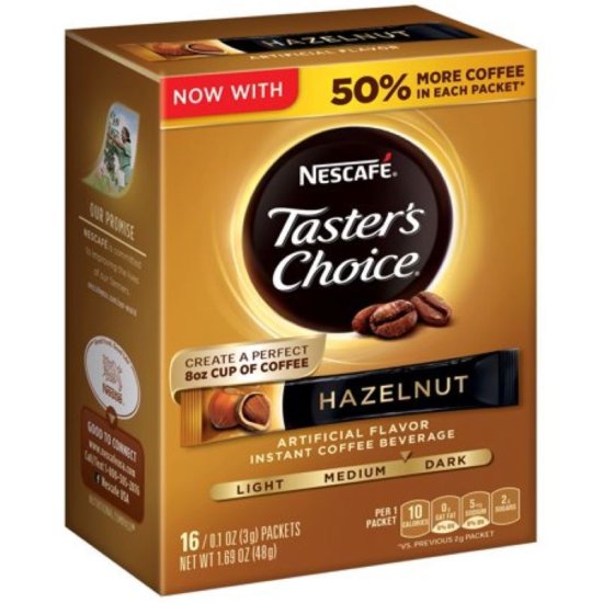 NesCafe Taster\'s Choice Hazelnut Single Serve Sticks 0.10oz
