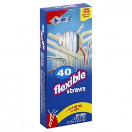 Diamond Flexible Straws 40pk