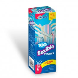 Diamond Flexible Straws 100Pk