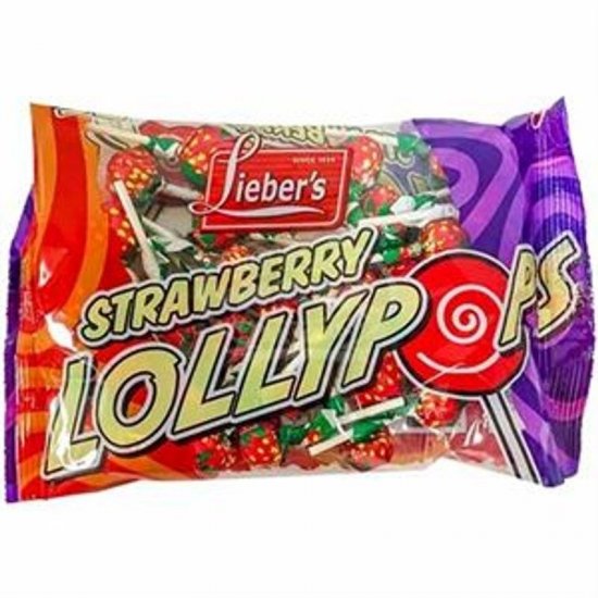 Lieber\'s Strawberry Lollypops 12oz