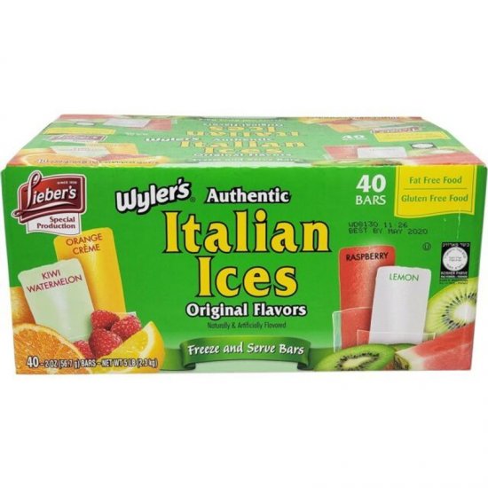 Lieber\'s Wyler\'s Italian Ices Original Flavors 40pk