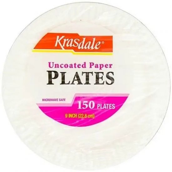 Krasdale 9\" Paper Plates 150Pk