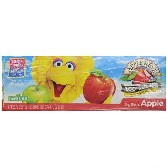 Apple & Eve 100% Juice Big Bird\'s Apple 125 ml, 8pk