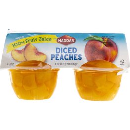 Haddar Diced Peach Fruit Cups 4pk