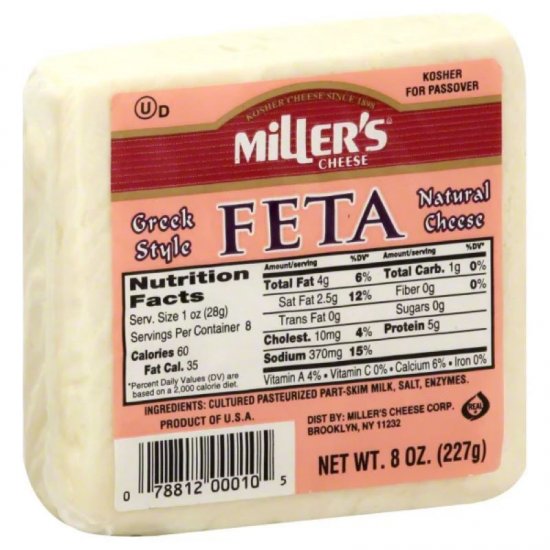 Miller\'s Feta Cheese 8oz