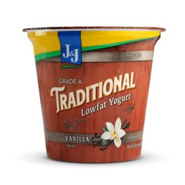 J&J Vanilla Low Fat Yogurt 6oz