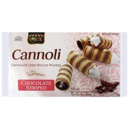 Paskesz Chocolate Striped Cannoli Shells 18pk