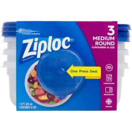 Ziploc Medium Round Containers 3Pk