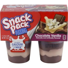 Hunt's Snack Pack Chocolate/Vanilla 4Pk 3.25oz
