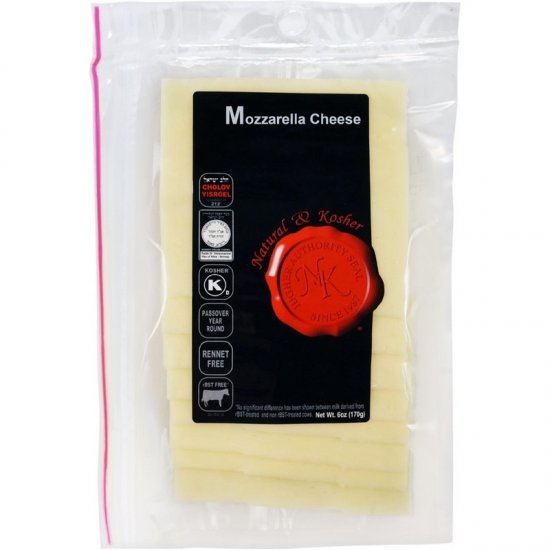 Natural & Kosher Sliced Mozzarella 6oz