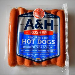 A&H Uncured Beef Hot Dogs Reduced Fat & Sodium 12oz