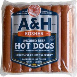 A&H Uncured Beef Hot Dogs 14oz