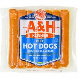 A&H Beef Hot Dogs Reduced Fat & Sodium 12oz