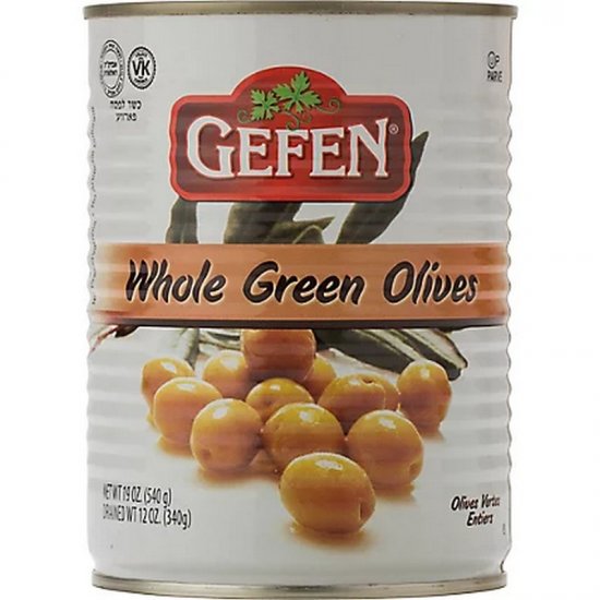 Gefen Whole Green Olives 19oz