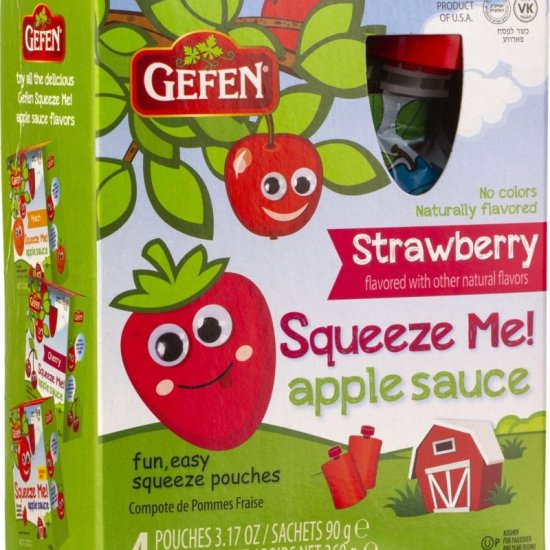 Gefen Strawberry Apple Sauce Pouches 4pk