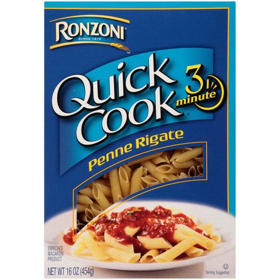 Ronzoni Quick Cook Penne Rigate 16oz