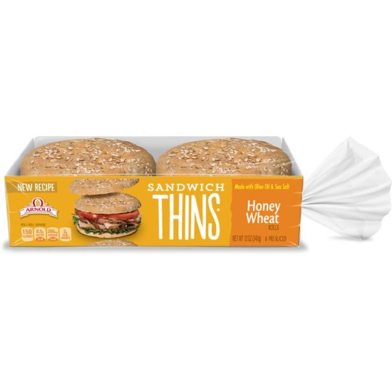 Arnold Sandwich Thins Honey Wheat 16oz