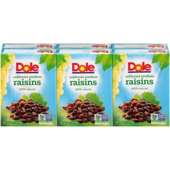 Dole California Seedless Raisins 6pk