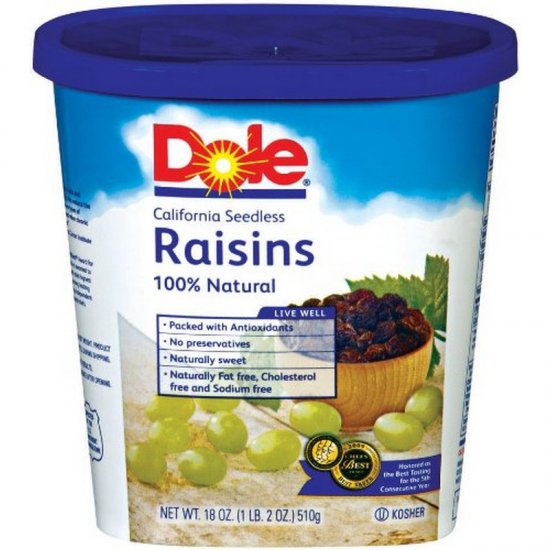 Dole California Seedless Raisins 18oz