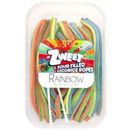 Zweet Sour Filled Licorice Ropes Rainbow 10oz