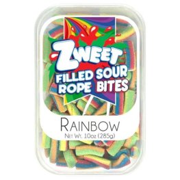 Zweet Filled Sour Rope Bites Rainbow 10oz