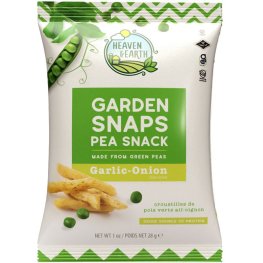 Heaven & Earth Garden Snaps Pea Snack Garlic Onion 1oz