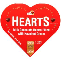 Elite Hearts Milk Chocolate with Hazelnut Cream 1.8oz