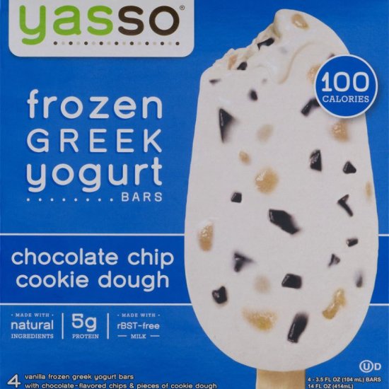 Yasso Chocolate Chip Cookie Dough Frozen Greek Yogurt Bars 14oz