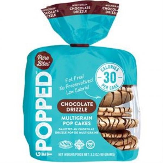 Paskesz Pure Bites Popped Multigrain Pop Cakes Chocolate Drizzle