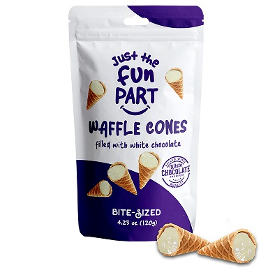 Just The Fun Part Waffle Cones White Chocolate 4.23oz