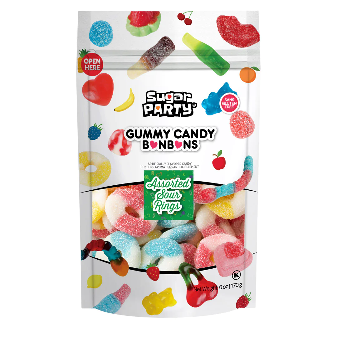 Sugar Party Assorted Sour Rings 6oz